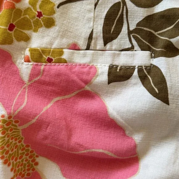 Marella tropical floral print cotton pants Sz 2 pockets - Picture 11 of 14